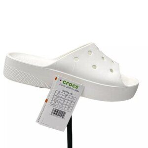 Crocs Women's Classic Platform Slide Sandals Size 7 White Lightweight & Comfy